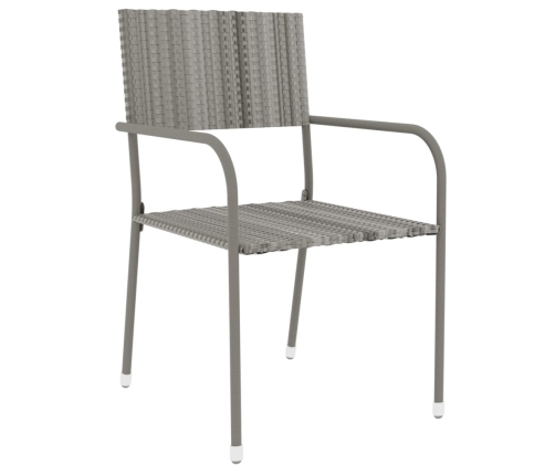 Juego de comedor para jardín 3 piezas ratán sintético gris