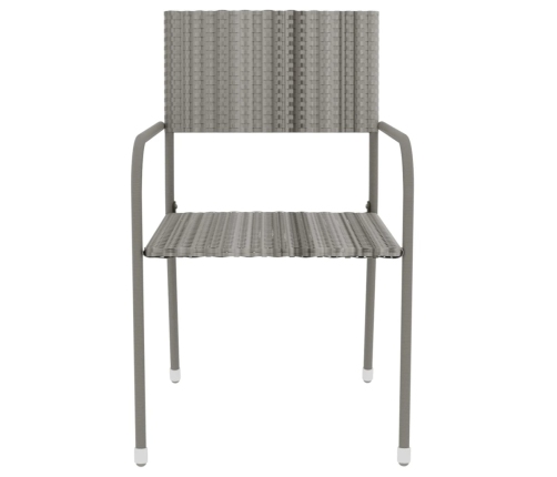 Juego de comedor para jardín 3 piezas ratán sintético gris