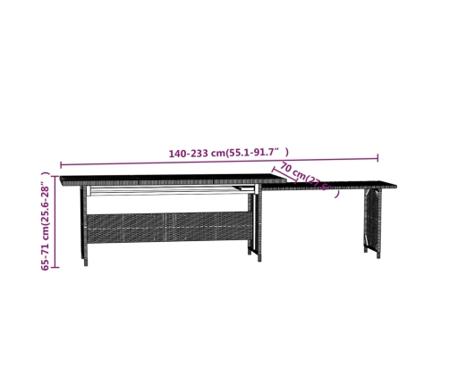 Set de muebles de jardín 3 pzas y cojines ratán sintético gris