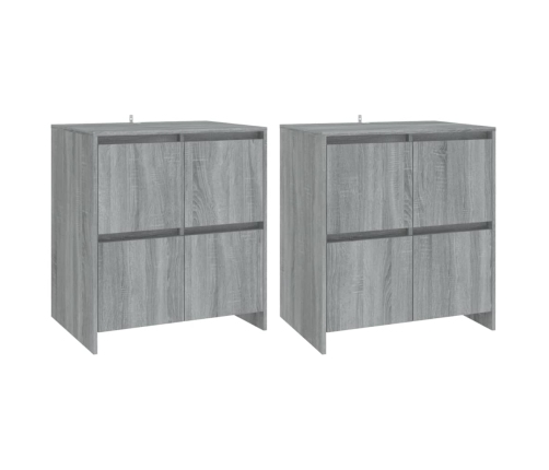 Aparadores 2 uds madera de ingeniería gris Sonoma 70x41x75 cm