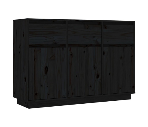 Aparador de madera maciza de pino negro 110x34x75 cm