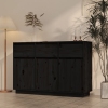 Aparador de madera maciza de pino negro 110x34x75 cm