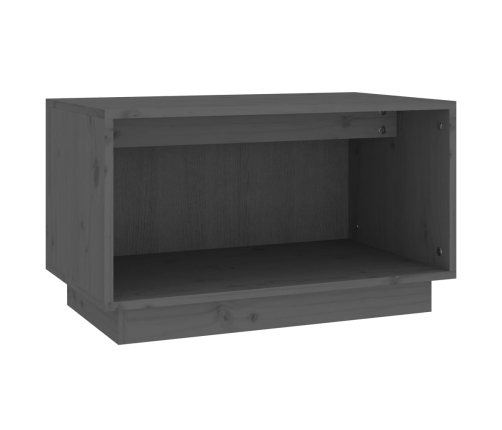 vidaXL Mueble de TV de madera maciza de pino gris 60x35x35 cm