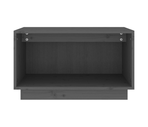 vidaXL Mueble de TV de madera maciza de pino gris 60x35x35 cm