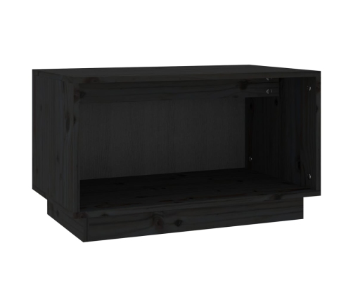 Mueble de TV de madera maciza de pino negro 60x35x35 cm