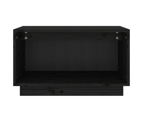 Mueble de TV de madera maciza de pino negro 60x35x35 cm