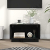 Mueble de TV de madera maciza de pino negro 60x35x35 cm