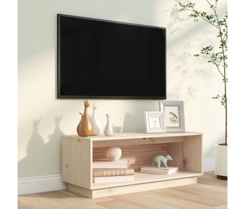 Mueble de TV de madera maciza de pino 90x35x35 cm