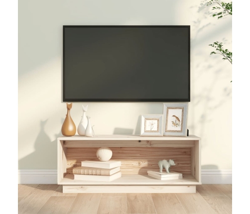 Mueble de TV de madera maciza de pino 90x35x35 cm