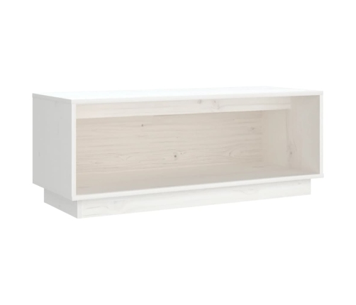 vidaXL Mueble de TV de madera maciza de pino blanco 90x35x35 cm