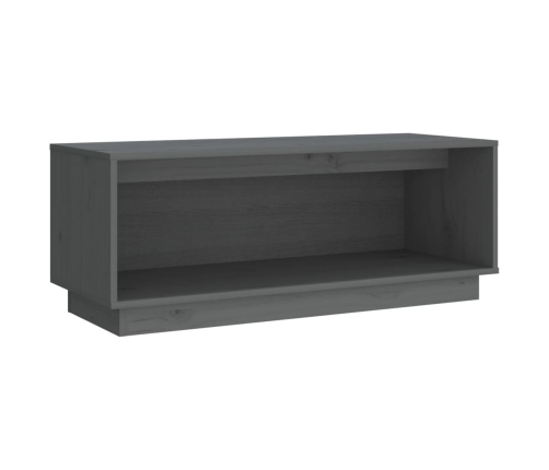 Mueble de TV de madera maciza de pino gris 90x35x35 cm