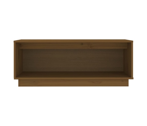 Mueble de TV madera maciza de pino marrón miel 90x35x35 cm