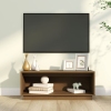 Mueble de TV madera maciza de pino marrón miel 90x35x35 cm