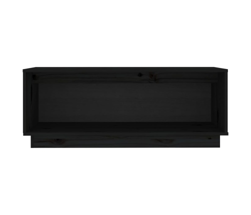 Mueble de TV de madera maciza de pino negro 90x35x35 cm