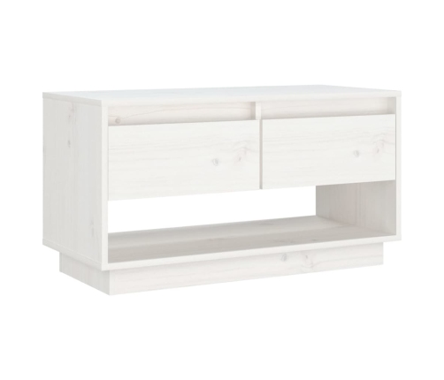 Mueble de TV de madera maciza de pino blanco 74x34x40 cm