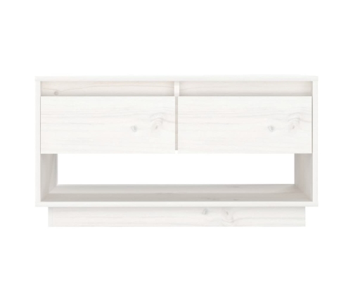 Mueble de TV de madera maciza de pino blanco 74x34x40 cm