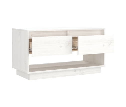 Mueble de TV de madera maciza de pino blanco 74x34x40 cm