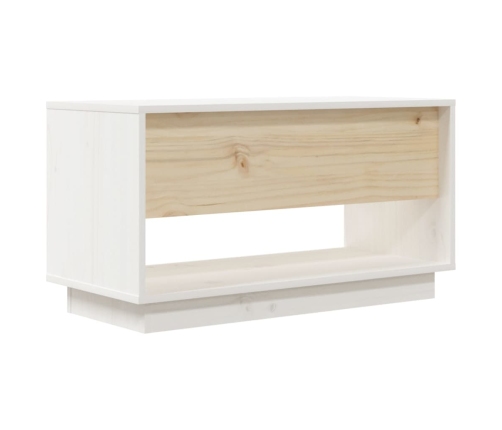 Mueble de TV de madera maciza de pino blanco 74x34x40 cm