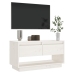 Mueble de TV de madera maciza de pino blanco 74x34x40 cm