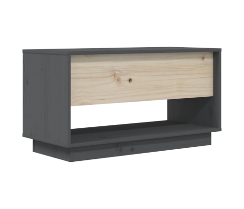 Mueble de TV de madera maciza de pino gris 74x34x40 cm