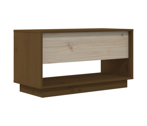 Mueble de TV madera maciza de pino marrón miel 74x34x40 cm