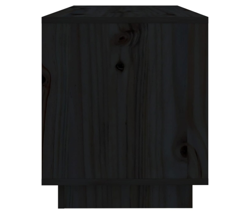 Mueble de TV de madera maciza de pino negro 74x34x40 cm