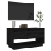 Mueble de TV de madera maciza de pino negro 74x34x40 cm