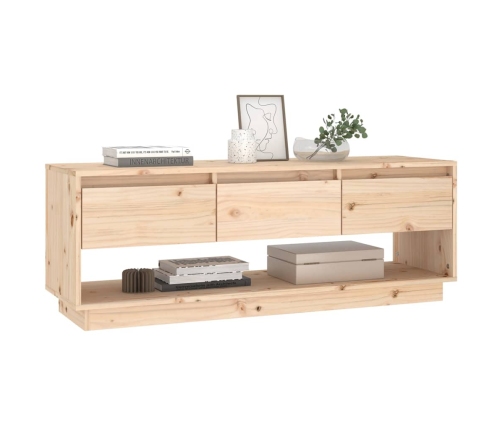 Mueble de TV de madera maciza de pino 110,5x34x40 cm