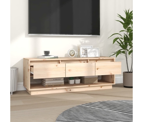 Mueble de TV de madera maciza de pino 110,5x34x40 cm