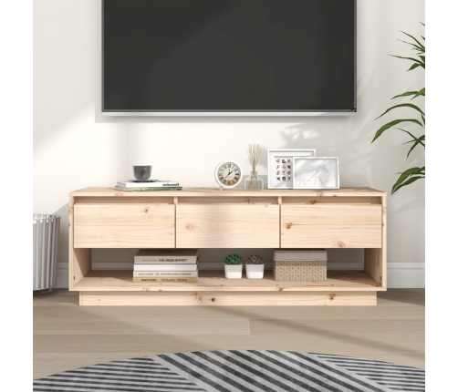 Mueble de TV de madera maciza de pino 110,5x34x40 cm