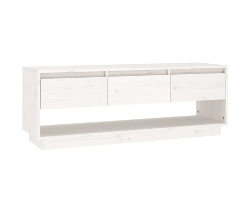 vidaXL Mueble de TV de madera maciza de pino blanco 110,5x34x40 cm