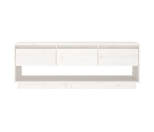 vidaXL Mueble de TV de madera maciza de pino blanco 110,5x34x40 cm