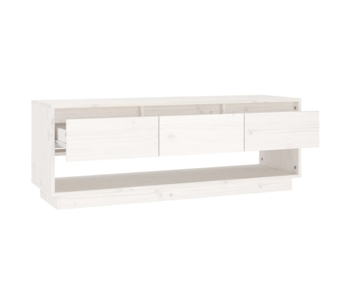 vidaXL Mueble de TV de madera maciza de pino blanco 110,5x34x40 cm