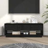 Mueble de TV de madera maciza de pino negro 110,5x34x40 cm