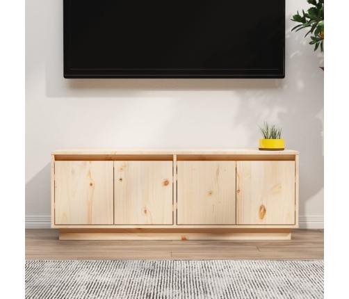 Mueble de TV de madera maciza de pino 110x34x40 cm