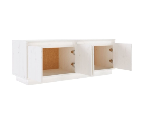 vidaXL Mueble de TV de madera maciza de pino blanco 110x34x40 cm