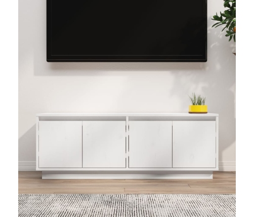 vidaXL Mueble de TV de madera maciza de pino blanco 110x34x40 cm