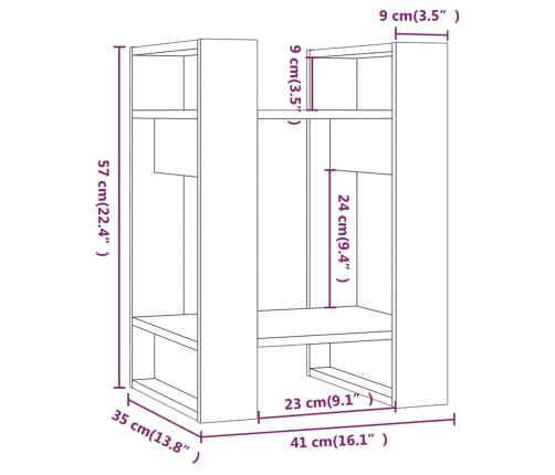 vidaXL Estantería/divisor de espacios madera maciza pino 41x35x57 cm