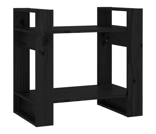 vidaXL Estantería/divisor de espacios madera pino negro 60x35x57 cm