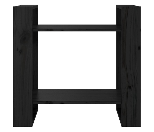 vidaXL Estantería/divisor de espacios madera pino negro 60x35x57 cm