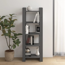 Estantería/divisor de espacios madera maciza gris 60x35x160 cm