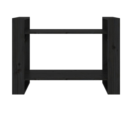 vidaXL Estantería/divisor de espacios madera pino negro 80x35x56,5 cm