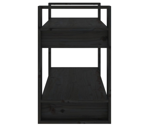 vidaXL Estantería/divisor de espacios madera pino negro 80x35x56,5 cm