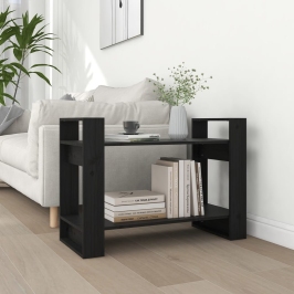 Estantería/divisor de espacios madera pino negro 80x35x56,5 cm