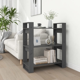 Estantería/divisor de espacios madera pino gris 80x35x91 cm