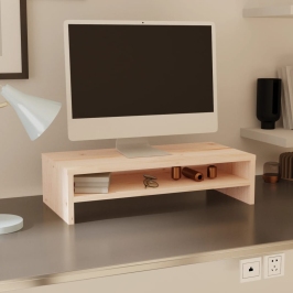Soporte de monitor madera maciza de pino 50x24x13 cm