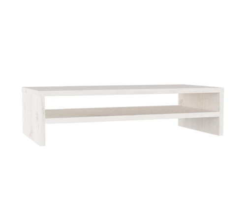 vidaXL Soporte de monitor madera maciza de pino blanco 50x24x13 cm