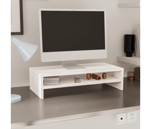 vidaXL Soporte de monitor madera maciza de pino blanco 50x24x13 cm