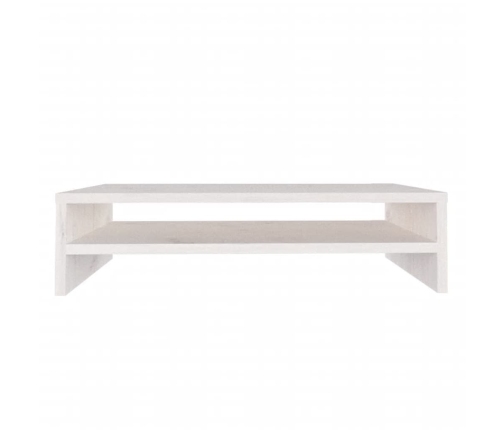 vidaXL Soporte de monitor madera maciza de pino blanco 50x24x13 cm