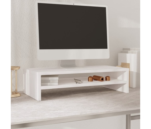 vidaXL Soporte de monitor madera maciza de pino blanco 50x24x13 cm